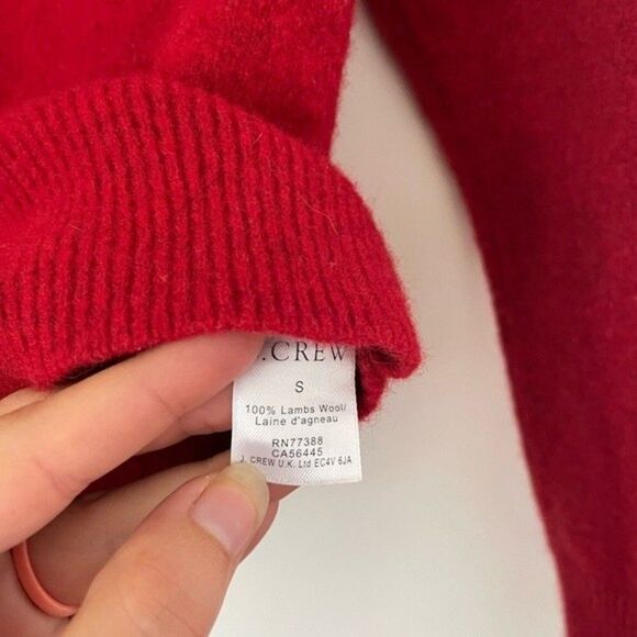 J.Crew sweater womens deep red 100% lamb wool crew neck blouse size small - Picture 4 of 7